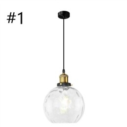 Contemporary Glass Pendel Light Runt Vatten Mönster Glas Pendel Lampa