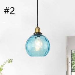 Contemporary Glass Pendel Light Runt Vatten Mönster Glas Pendel Lampa