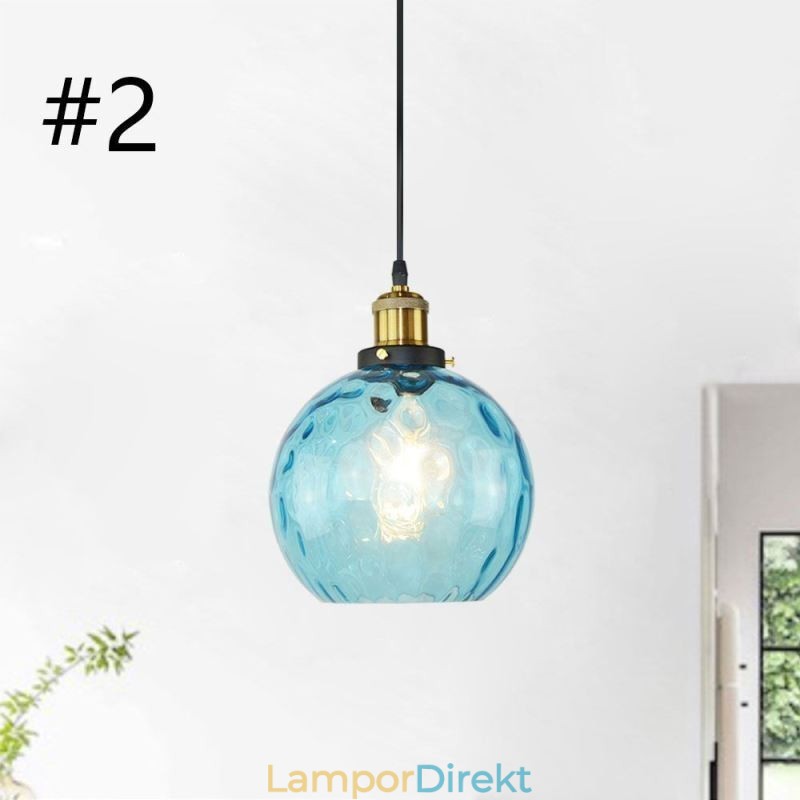 Contemporary Glass Pendel Light Runt Vatten Mönster Glas Pendel Lampa
