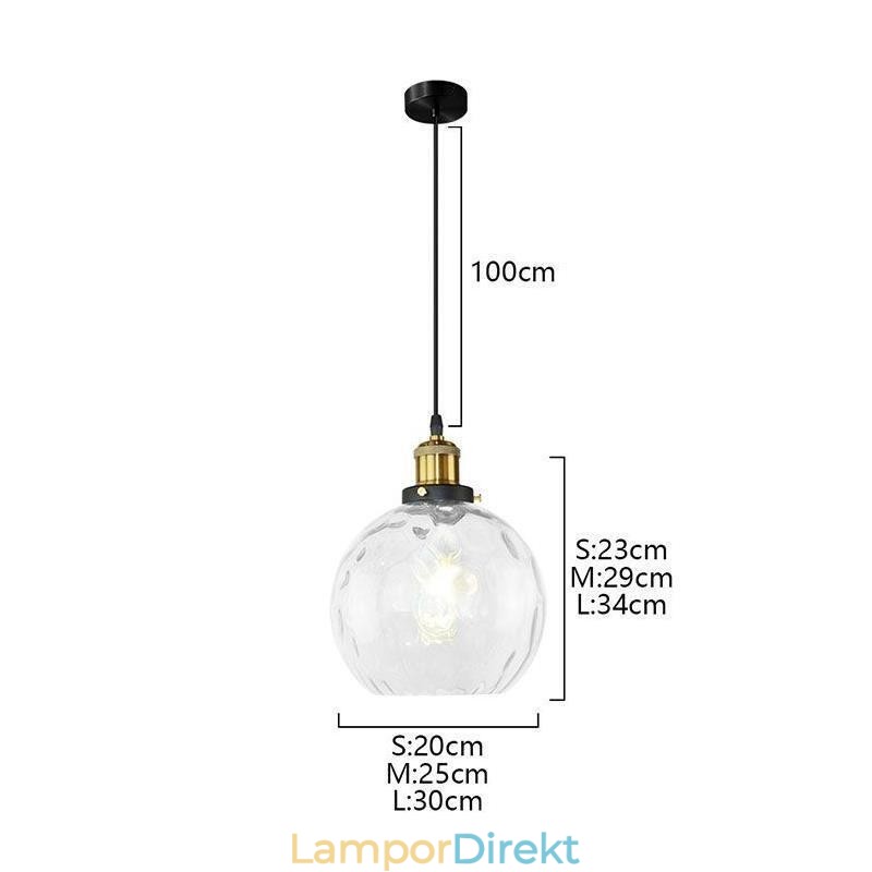 Contemporary Glass Pendel Light Runt Vatten Mönster Glas Pendel Lampa