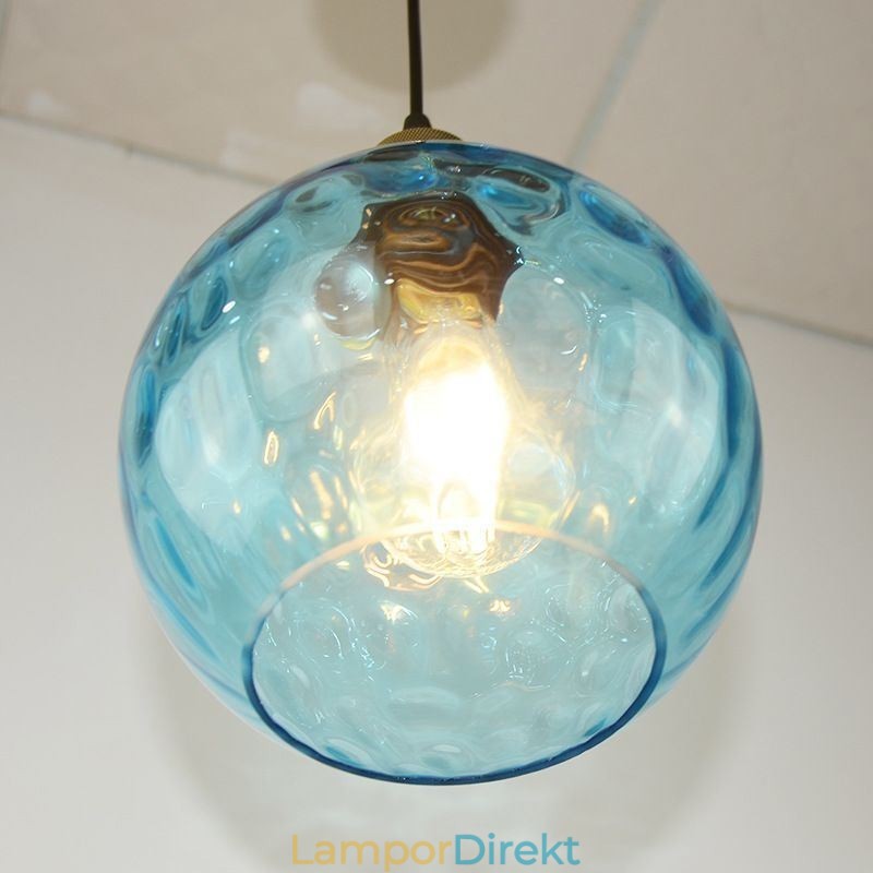 Contemporary Glass Pendel Light Runt Vatten Mönster Glas Pendel Lampa