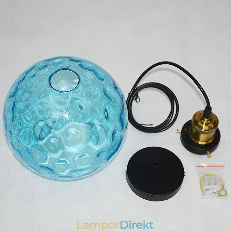 Contemporary Glass Pendel Light Runt Vatten Mönster Glas Pendel Lampa