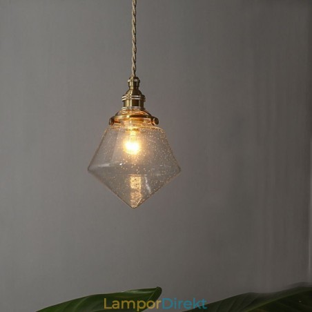 1 Ljus Diamond Glass Pendel Light Bubble Glass Light Armature 1 Ljus Diamond Glass Pendel Light Bubble Glass Light Armature