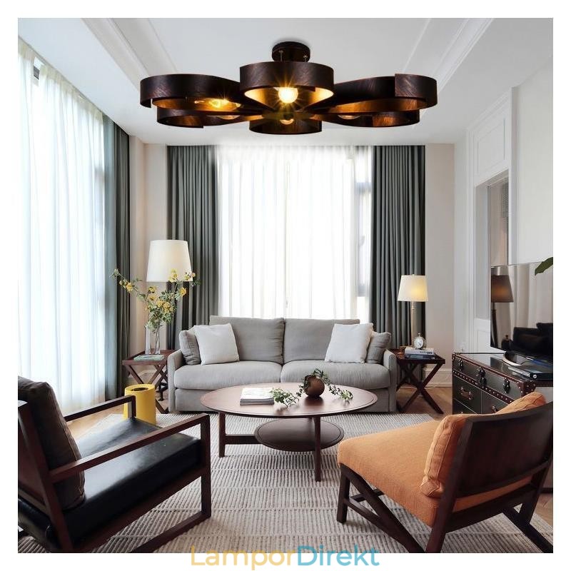 Modern Vintage Taklampa Järn Blomformad Taklampa