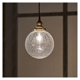 Glas Pendellampa Modern Crackle Taklampa