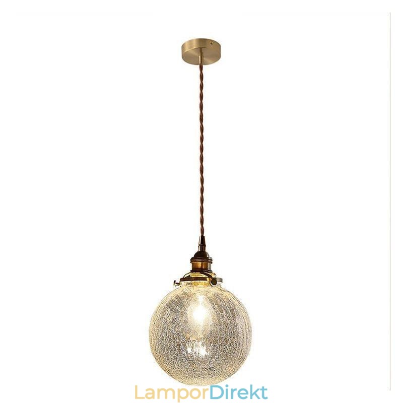 Glas Pendellampa Modern Crackle Taklampa