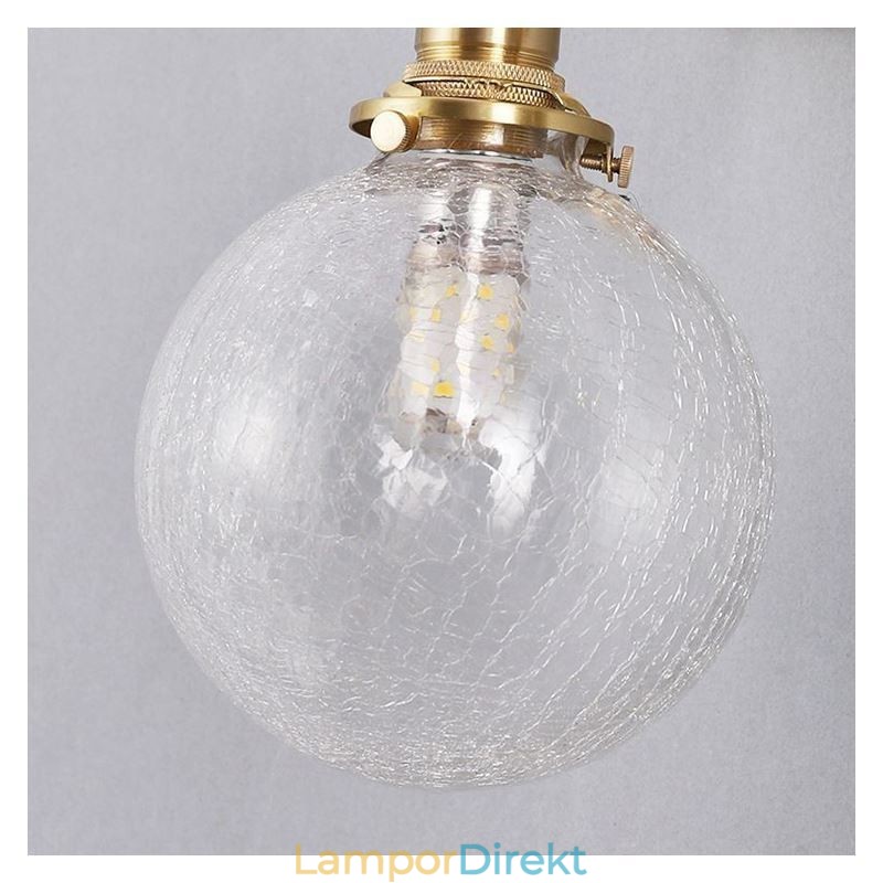 Glas Pendellampa Modern Crackle Taklampa
