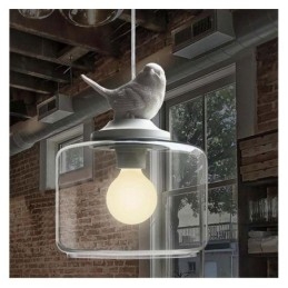 Retro Stil Glas Taklampa Little Bird Dekorativ Belysning