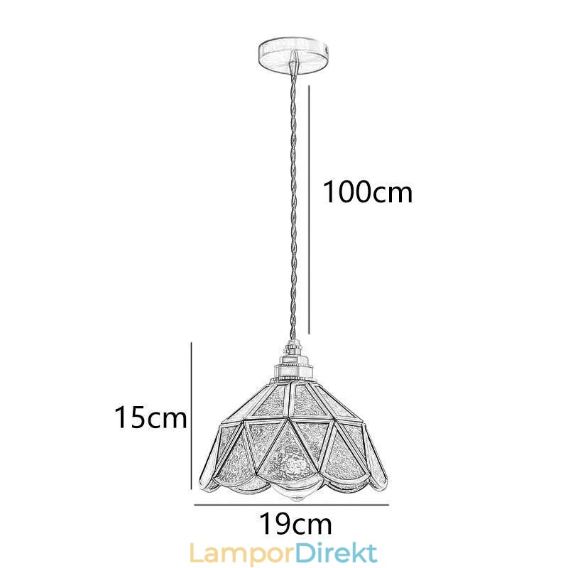 Retro Taklampa I Glas I Japansk Stil