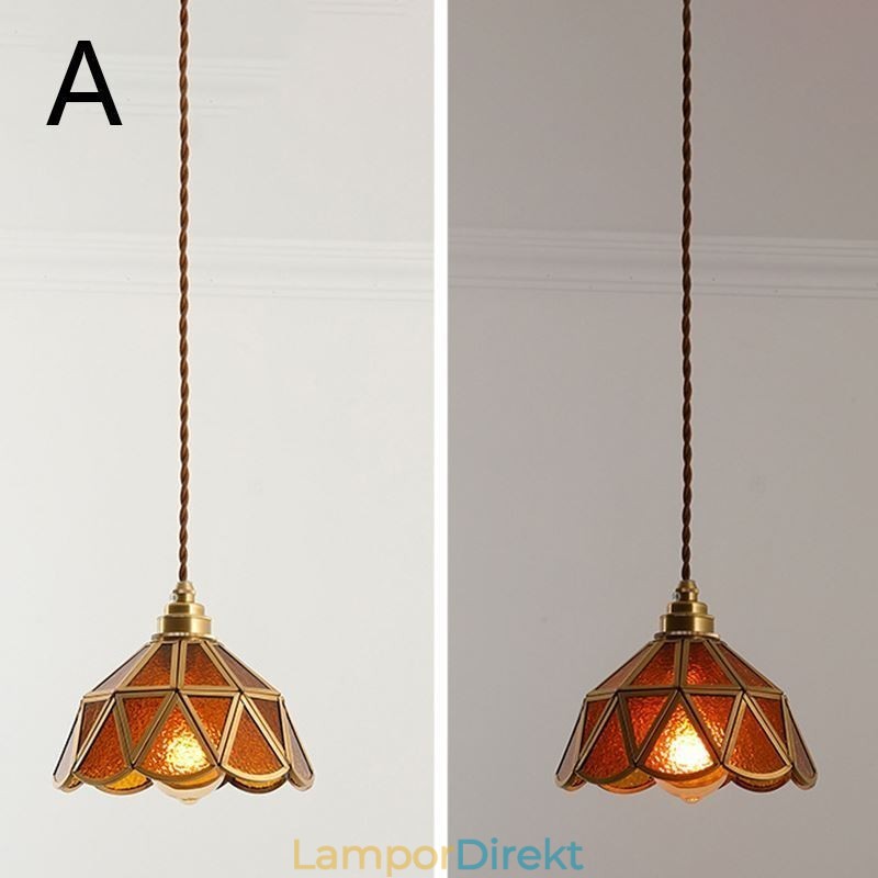 Retro Taklampa I Glas I Japansk Stil