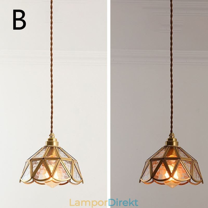 Retro Taklampa I Glas I Japansk Stil