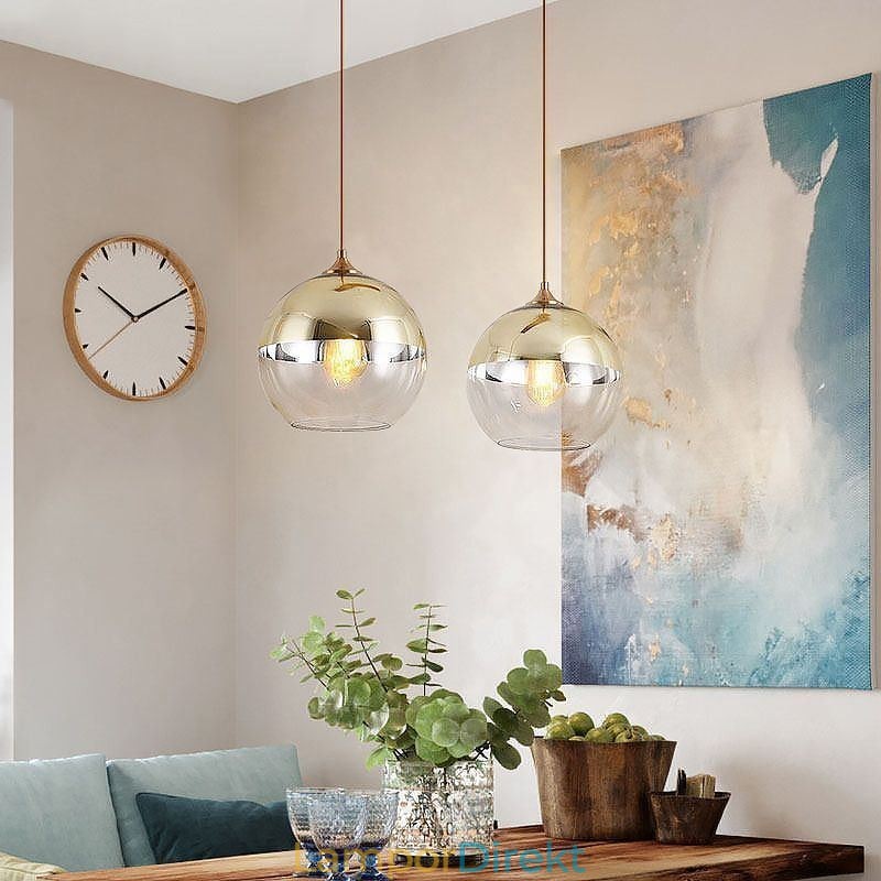 Creative Iron+Glass Globe Pendelljus Dekorativ Belysning
