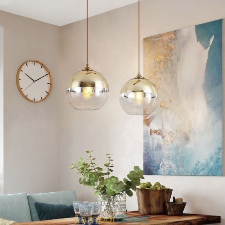 Creative Iron+Glass Globe Pendelljus Dekorativ Belysning Creative Iron+Glass Globe Pendelljus Dekorativ Belysning