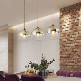 Creative Iron+Glass Globe Pendelljus Dekorativ Belysning