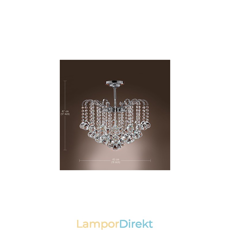 Modern Samtida Kristallmålning Metall Ljuskrona