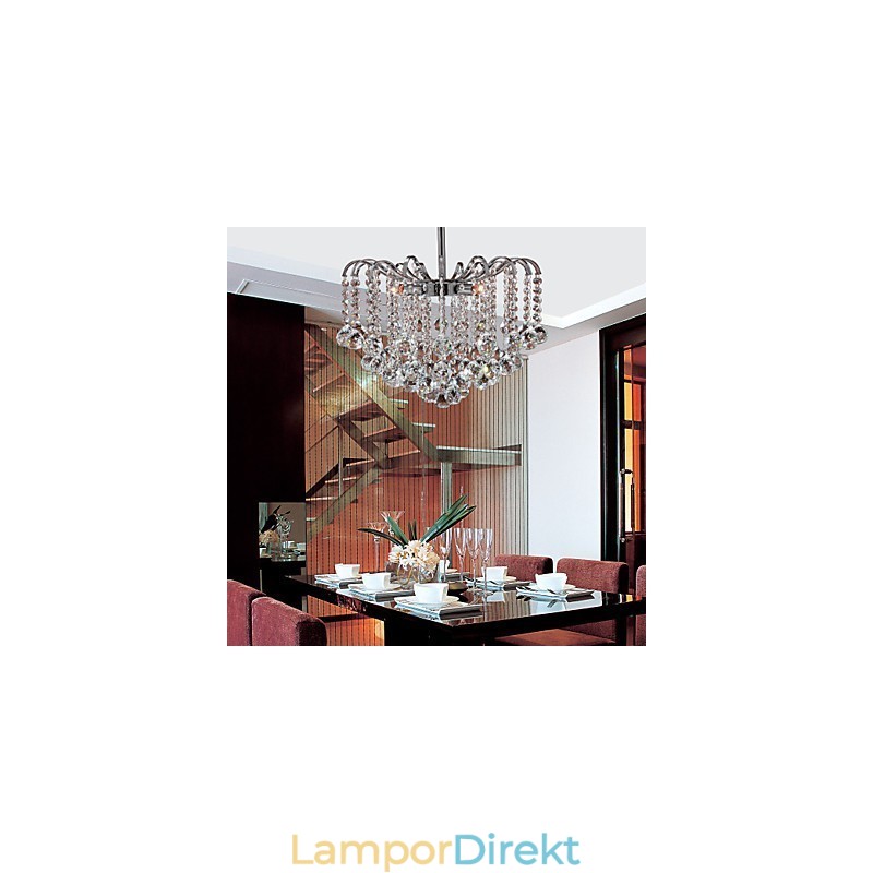 Modern Samtida Kristallmålning Metall Ljuskrona