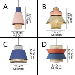 1 Ljus Klänning Lampskärm Hängande Lampa Bambu Väv Belysning