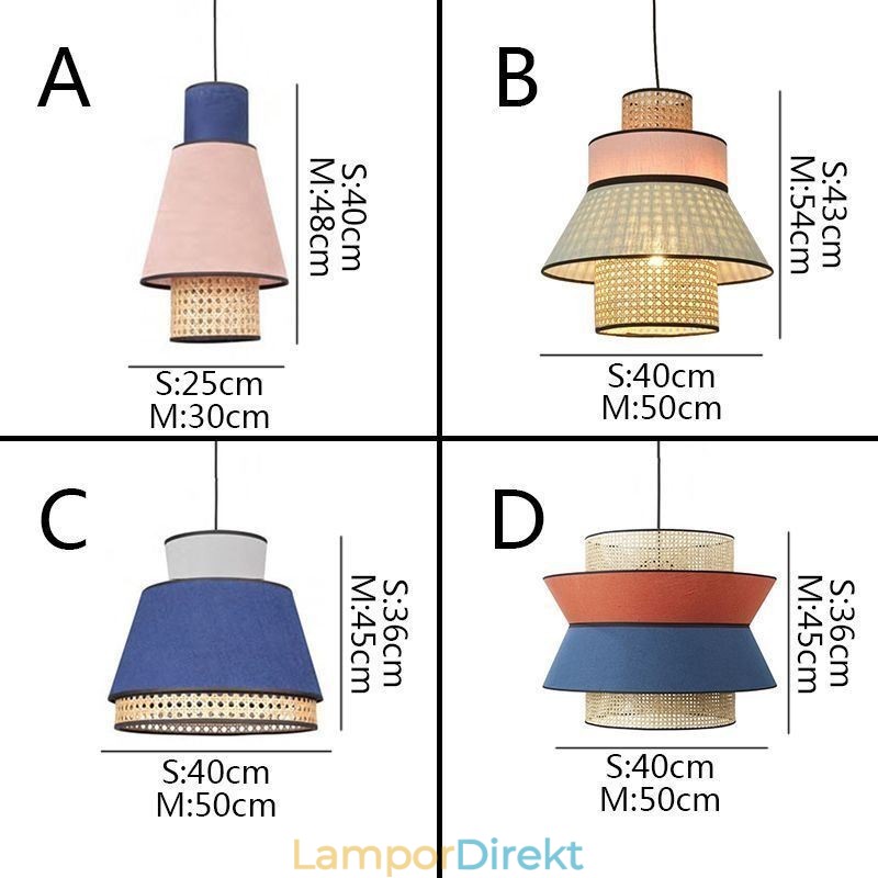 1 Ljus Klänning Lampskärm Hängande Lampa Bambu Väv Belysning