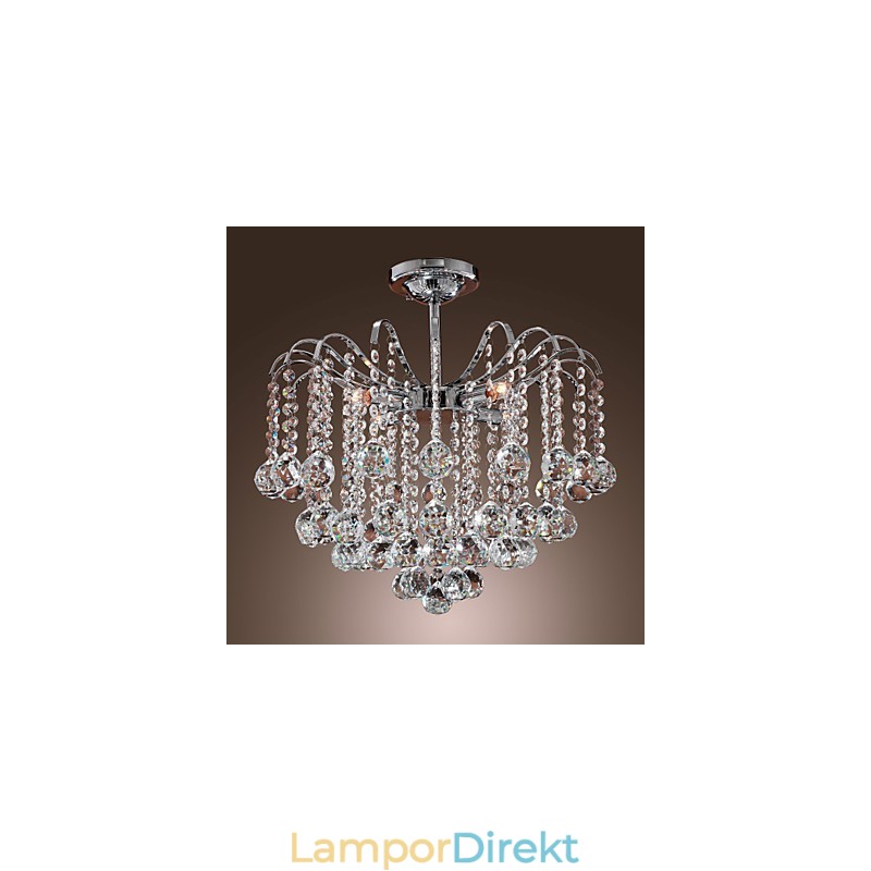 Modern Samtida Kristallmålning Metall Ljuskrona