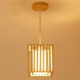 Minimalistisk Taklampa I Träbur