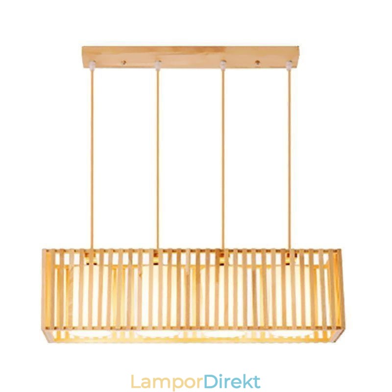 Minimalistisk Taklampa I Träbur