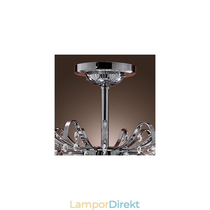 Modern Samtida Kristallmålning Metall Ljuskrona