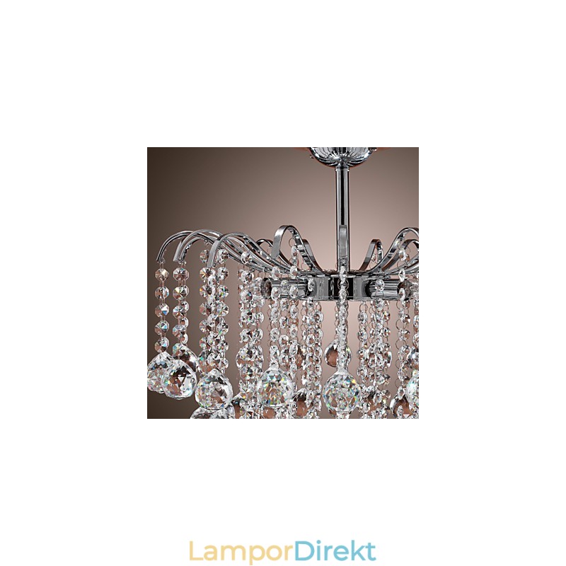 Modern Samtida Kristallmålning Metall Ljuskrona