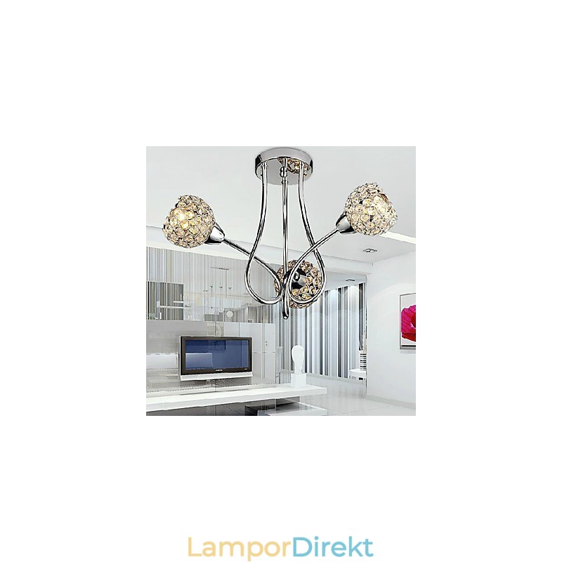 Modern Shining 3 Light Flush Mount I Kristalldesign