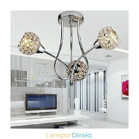 Modern Shining 3 Light Flush Mount I Kristalldesign Modern Shining 3 Light Flush Mount I Kristalldesign