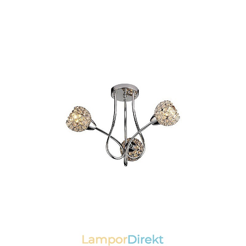 Modern Shining 3 Light Flush Mount I Kristalldesign