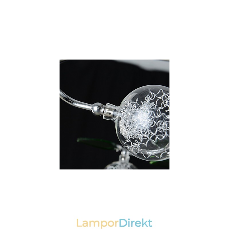 Ljuskrona 6 Light Country Aluminium Glas Krom