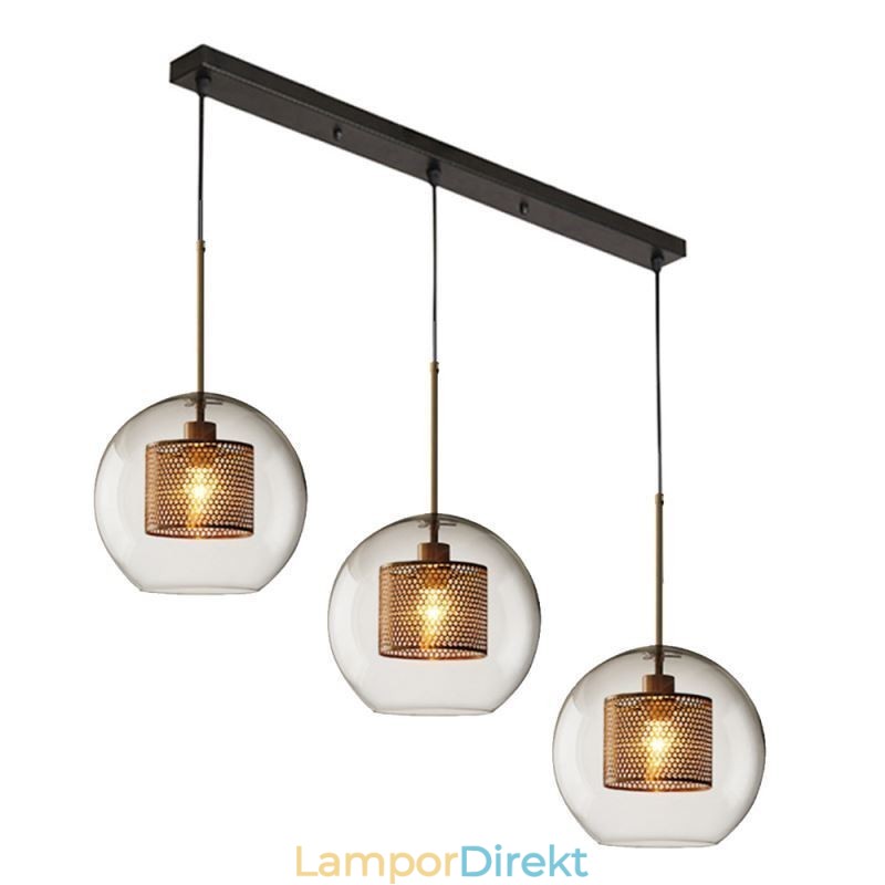 Minimalistisk Glas Cluster Pendel Light 3 Light Ceiling Light Island