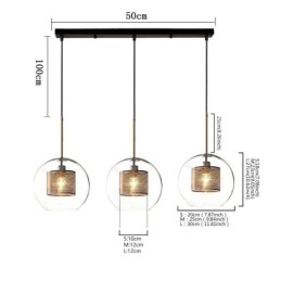 Minimalistisk Glas Cluster Pendel Light 3 Light Ceiling Light Island