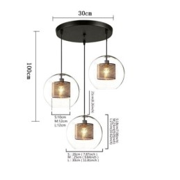 Minimalistisk Glas Cluster Pendel Light 3 Light Ceiling Light Island