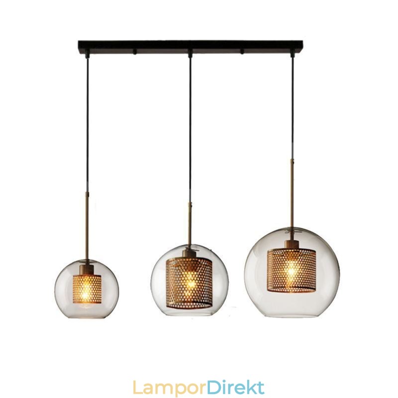 Minimalistisk Glas Cluster Pendel Light 3 Light Ceiling Light Island