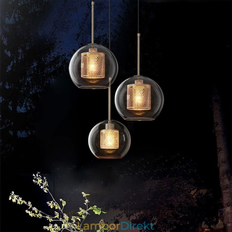 Minimalistisk Glas Cluster Pendel Light 3 Light Ceiling Light Island