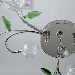 Ljuskrona 6 Light Country Aluminium Glas Krom