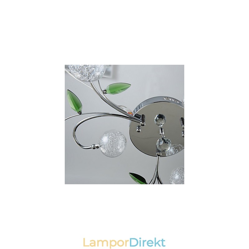 Ljuskrona 6 Light Country Aluminium Glas Krom