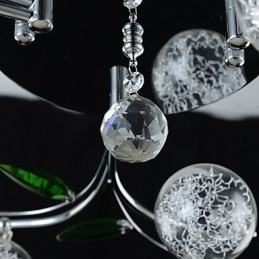 Ljuskrona 6 Light Country Aluminium Glas Krom