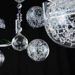 Ljuskrona 6 Light Country Aluminium Glas Krom