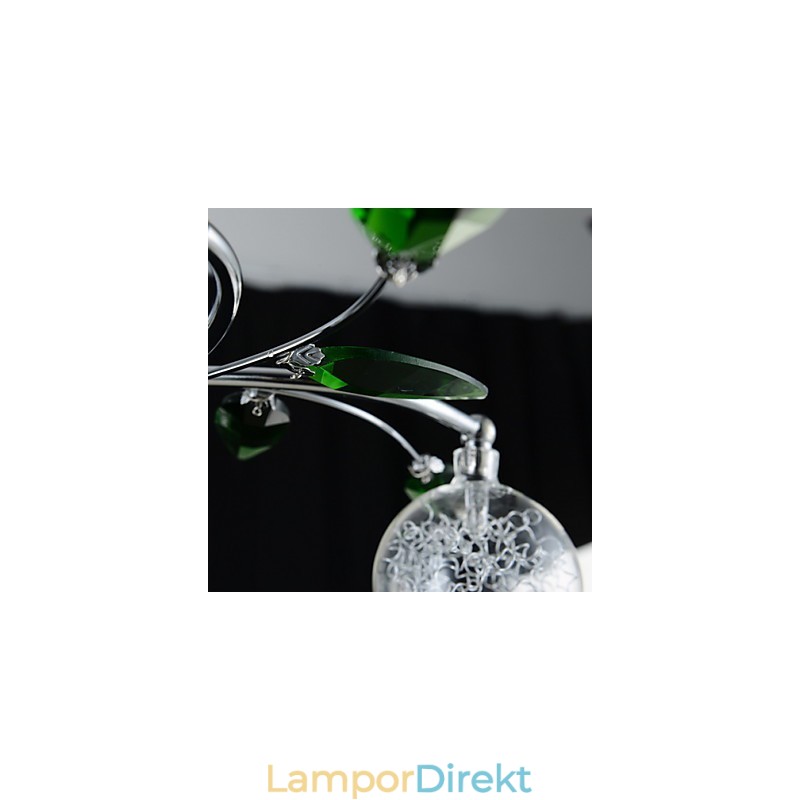 Ljuskrona 6 Light Country Aluminium Glas Krom