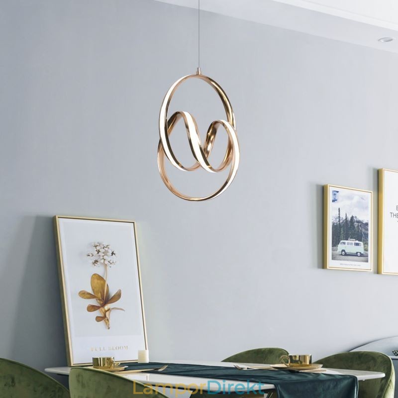 Modern Minimalistisk Pendellampa Unik Circular Twist Light Fixture Island