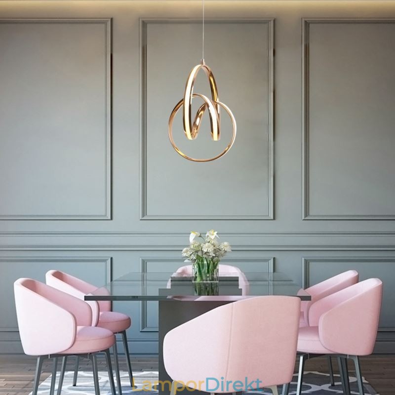 Modern Minimalistisk Pendellampa Unik Circular Twist Light Fixture Island