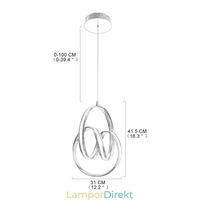 Modern Minimalistisk Pendellampa Unik Circular Twist Light Fixture Island