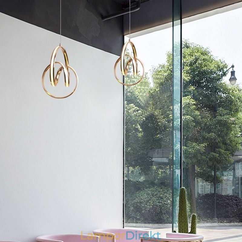 Modern Minimalistisk Pendellampa Unik Circular Twist Light Fixture Island