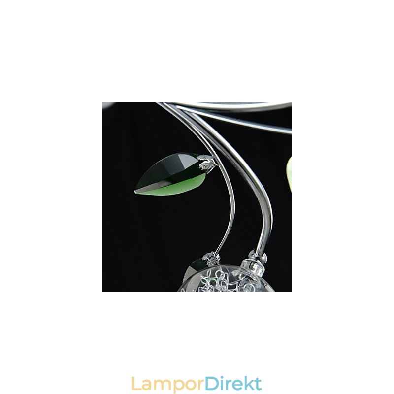 Ljuskrona 6 Light Country Aluminium Glas Krom