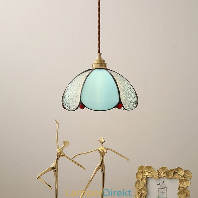 Minimalistisk Kronbladslampa I Glas Pendellampa Med Ett Enda Huvud