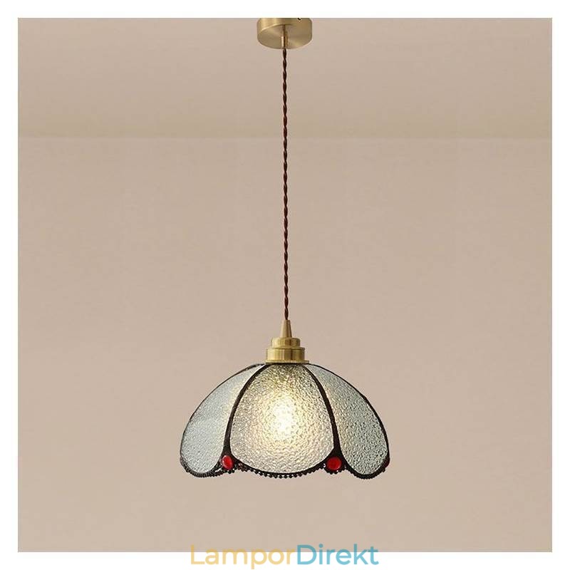 Minimalistisk Kronbladslampa I Glas Pendellampa Med Ett Enda Huvud