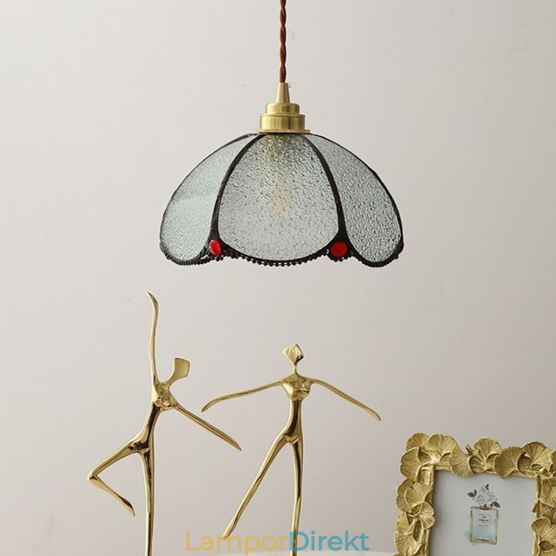 Minimalistisk Kronbladslampa I Glas Pendellampa Med Ett Enda Huvud