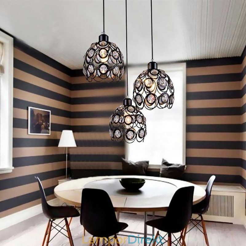 Hålkristall Järnhängande Lampa Island Idéer